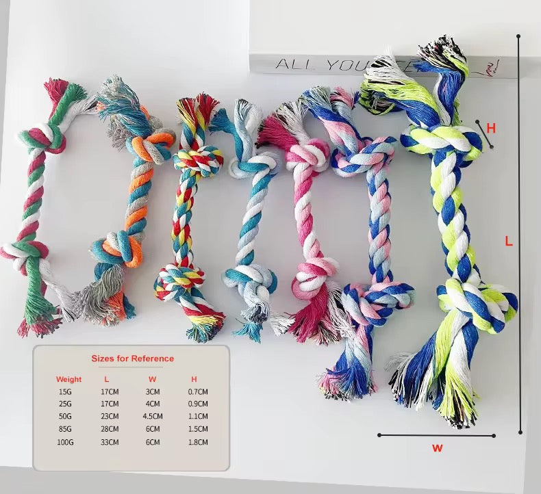 Gioco per cani in corda intrecciata con nodi – resistente e colorato