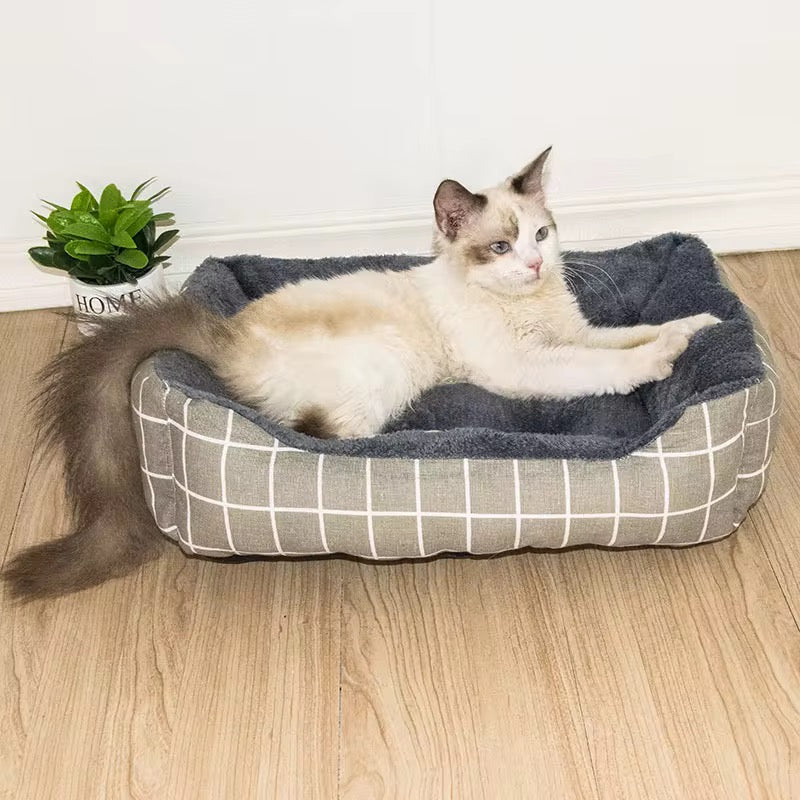 Cuccia Morbida Antistress per Cani e Gatti – Letto Imbottito con Bordi Rialzati e Base Antiscivolo