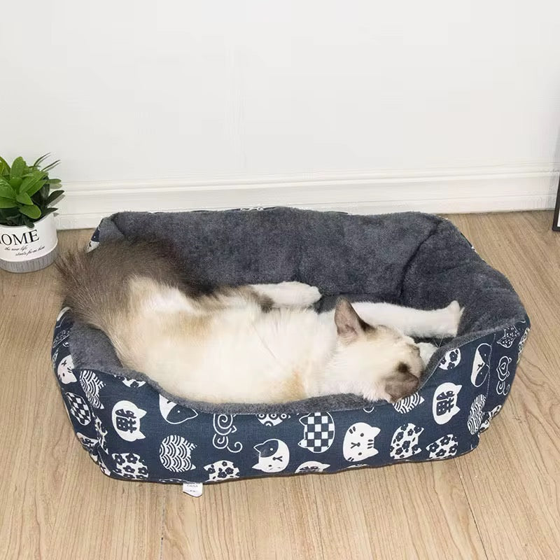 Cuccia Morbida Antistress per Cani e Gatti – Letto Imbottito con Bordi Rialzati e Base Antiscivolo